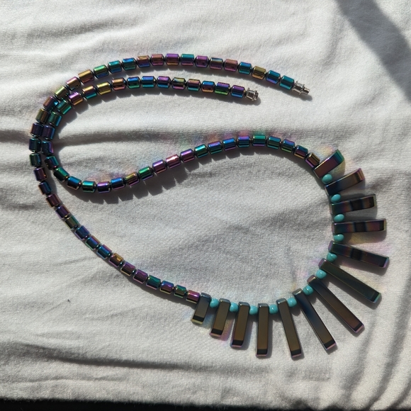 Iridescent Hematite Titanium necklace - never worn - Picture 3 of 4
